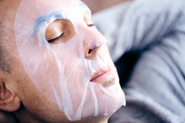 man wearing a facial mask