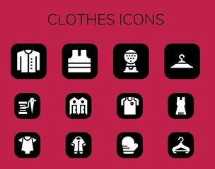 Modern Simple Set of clothes Vector filled Icons