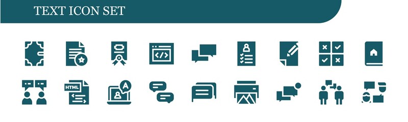 text icon set