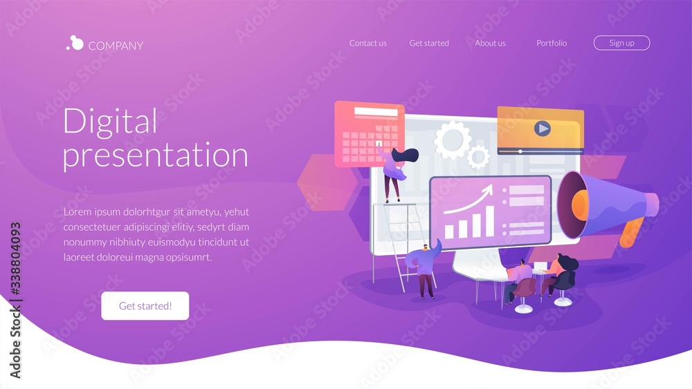 Poster infographics, statistics diagrams and charts visualization. digital presentation, office online meet