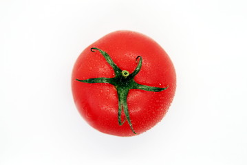 ripe tomato on a white background
