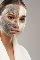 young woman with facial mask