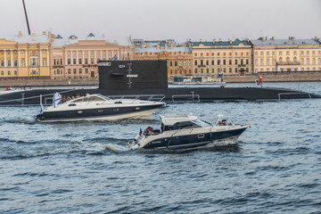 Obraz premium Санкт-Петербург. День ВМФ. Парад на Неве. 24 июля 2019.