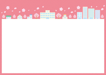 春の街並みのフレーム