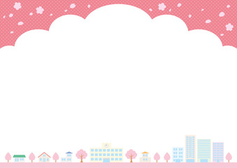 春の街並みのフレーム