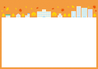 秋の街並みのフレーム