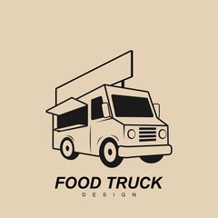 modern food truck vehicle for fast food vector illustration design
