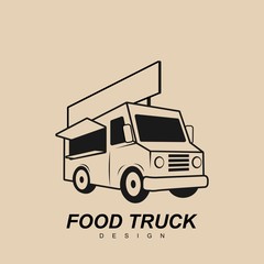 Obraz premium modern food truck vehicle for fast food vector illustration design