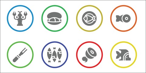 seafood icon set
