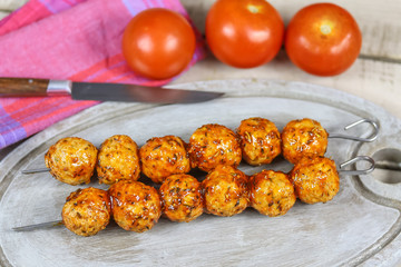 brochettes de viande hachée de poulet 