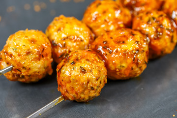 brochettes de viande hachée de poulet 