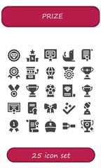 prize icon set