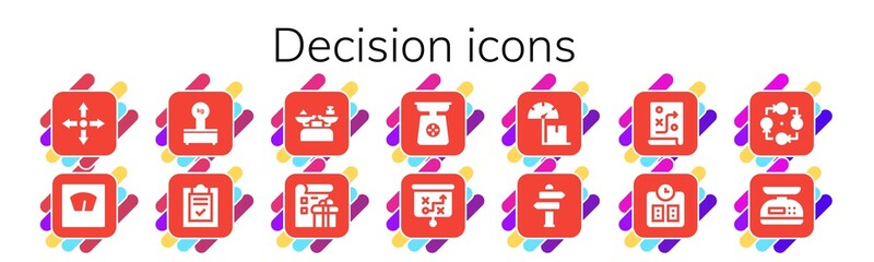 Modern Simple Set of decision Vector filled Icons