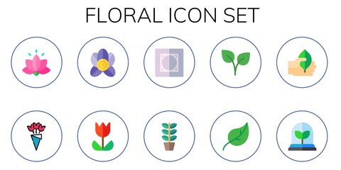 floral icon set