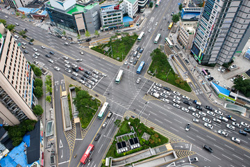 Intersection in Daegu, South Korea.
