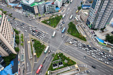 Fototapeta premium Intersection in Daegu, South Korea. 