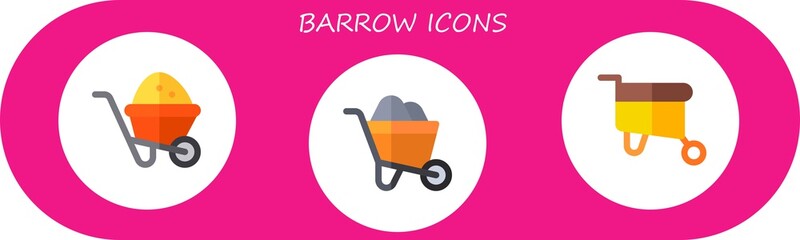 Modern Simple Set of barrow Vector flat Icons