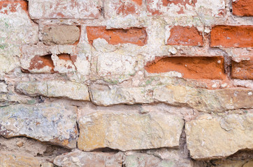 Background, texture and texture of an old brick wall