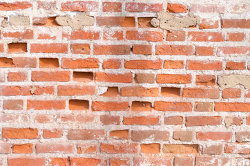 Background and texture of a red brick wall