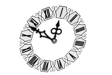 White clock with Roman numerals