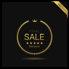 Final sale Golden wreath icon