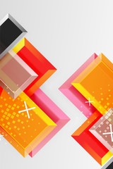 Metal arrow shape background. Abstract geometric background with 3d effect composition For Wallpaper, Banner, Background, Card, Book Illustration, landing page