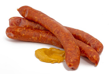 Frisch zubereitete Würstchen aus Schweinefleisch: "Pfefferbeißer"