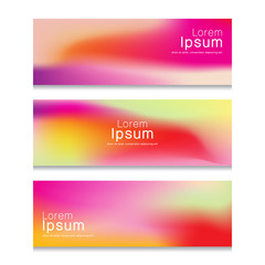 Set of 3 gradient banners in the pink shade. Ready to use for your business. Vector illustration.