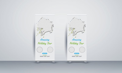 modern roll up banner and retractable banner x stand banner design template
