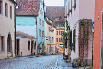 Fototapeta na wymiar Beautiful Deutsch street of a small old provincial town
