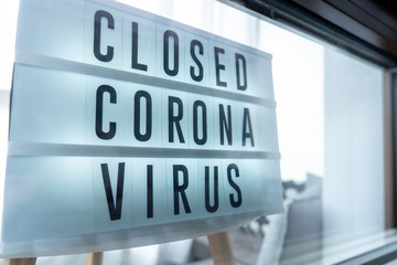 Business office or store shop is closed, bankrupt business due to the effect of novel Coronavirus (COVID-19) pandemic.