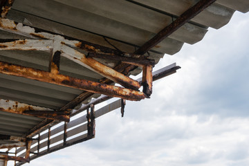 Naklejka premium Rusted steel beam danger for living