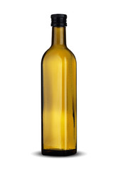 brown linseed oil bottle isolated