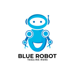 robot logo icon vector isolated