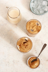 Iced Dalgona Coffee, a trendy fluffy creamy whipped coffee