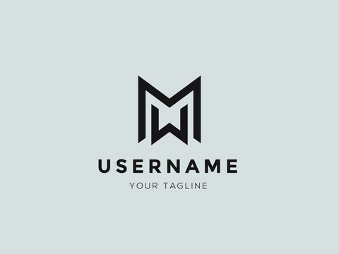Letter MW WM line logo design. Linear creative minimal monochrome monogram symbol. Universal elegant vector sign design. Premium business logotype. Graphic alphabet symbol  business identity