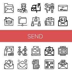 Set of send icons