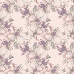 Floral Seamless Pattern. Watercolor Background.