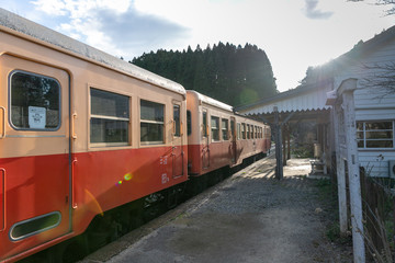Obraz premium 小湊鐵道 月崎駅 千葉県市原市 日本