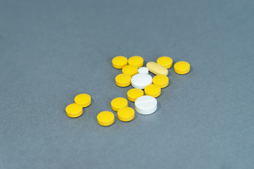 Mix of pills of different shapes