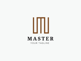 Letter M line logo design. Linear creative minimal monochrome monogram symbol. Universal elegant vector sign design. Premium business logotype. Graphic alphabet symbol for corporate business identity	
