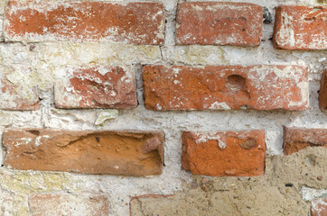 Background and texture of a red brick wall