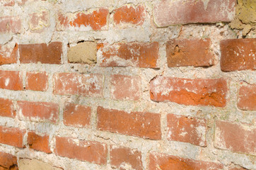 Background and texture of a red brick wall