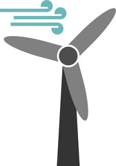 Wind turbine, renewable energy vector icon