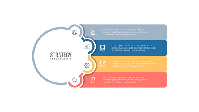 Timeline infographic design template with marketing icons. Business concept with 4 step, option. Vector illustration. can be used for workflow layout, diagram, annual report, web design.