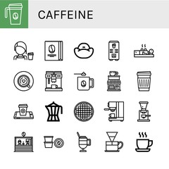 caffeine simple icons set