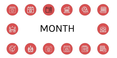 month icon set