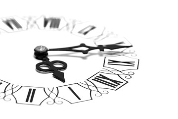 White clock with Roman numerals