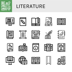 literature icon set