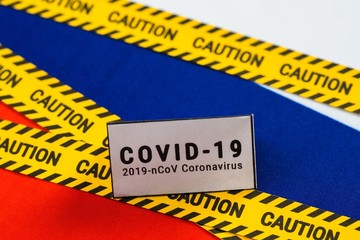 Russia Flag virus 2019-ncov outbreak covid-19, ncov epidemic.